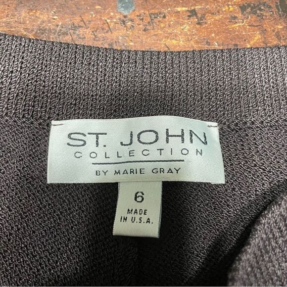 St John Collection 3Pc Knit Tank Pant Skirt Suit Chocolate Brown sz S 6 8 - Picture 7 of 13